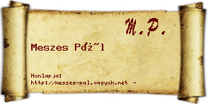 Meszes Pál névjegykártya